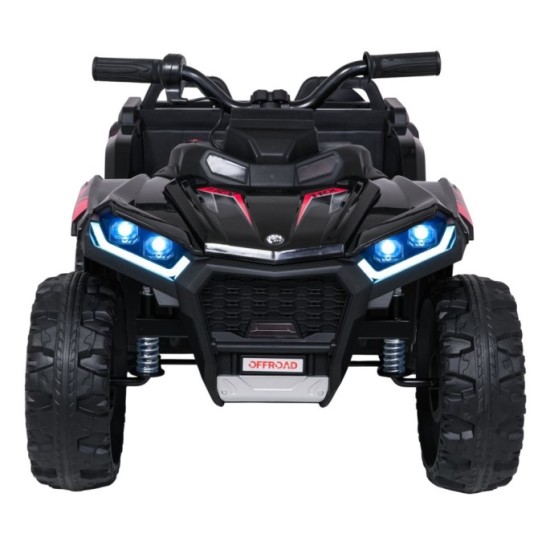 JOKO Elektrická Štvorkolka TX ATV 4x4, 6 kolesové, penové kolesá, kožené sedadlo, Lopatka, nosnosť 40kg, čierne