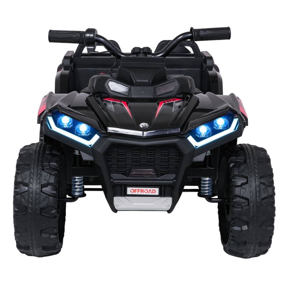 JOKO Elektrická Štvorkolka TX ATV 4x4, 6 kolesové, penové kolesá, kožené sedadlo, Lopatka, nosnosť 40kg, čierne