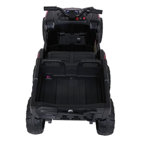 JOKO Elektrická Štvorkolka TX ATV 4x4, 6 kolesové, penové kolesá, kožené sedadlo, Lopatka, nosnosť 40kg, čierne