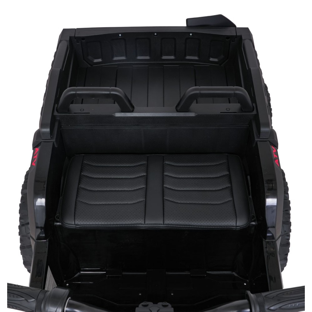 JOKO Elektrická Štvorkolka TX ATV 4x4, 6 kolesové, penové kolesá, kožené sedadlo, Lopatka, nosnosť 40kg, čierne