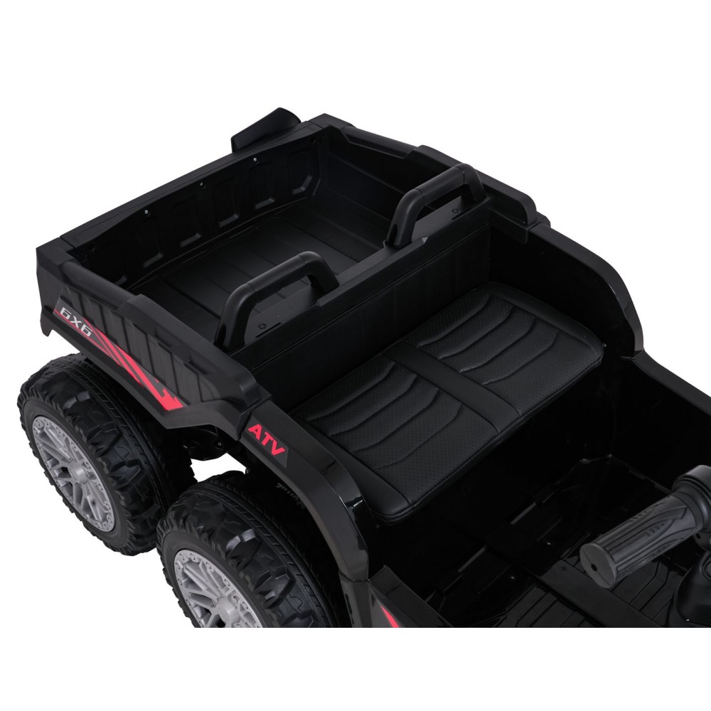 JOKO Elektrická Štvorkolka TX ATV 4x4, 6 kolesové, penové kolesá, kožené sedadlo, Lopatka, nosnosť 40kg, čierne