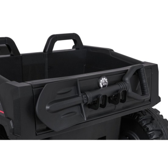 JOKO Elektrická Štvorkolka TX ATV 4x4, 6 kolesové, penové kolesá, kožené sedadlo, Lopatka, nosnosť 40kg, čierne
