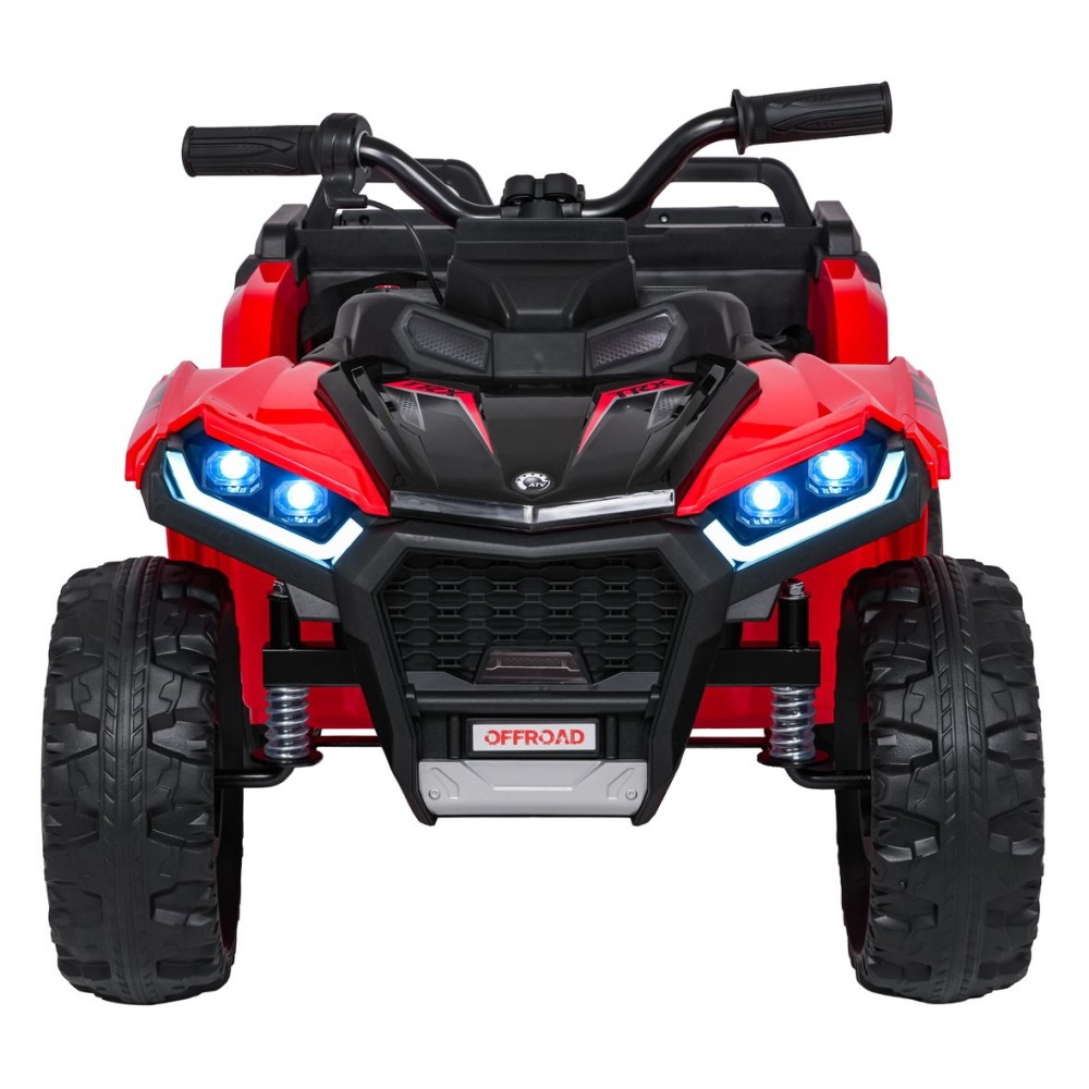 JOKO Elektrická Štvorkolka TX ATV 4x4, 6 kolesové, penové kolesá, kožené sedadlo, Lopatka, nosnosť 40kg, červená