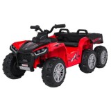 JOKO Elektrická Štvorkolka TX ATV 4x4, 6 kolesové, penové kolesá, kožené sedadlo, Lopatka, nosnosť 40kg, červená
