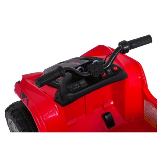 JOKO Elektrická Štvorkolka TX ATV 4x4, 6 kolesové, penové kolesá, kožené sedadlo, Lopatka, nosnosť 40kg, červená