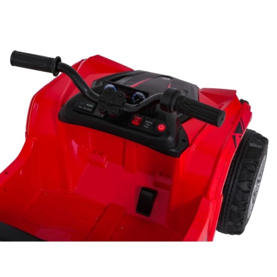 JOKO Elektrická Štvorkolka TX ATV 4x4, 6 kolesové, penové kolesá, kožené sedadlo, Lopatka, nosnosť 40kg, červená