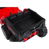 JOKO Elektrická Štvorkolka TX ATV 4x4, 6 kolesové, penové kolesá, kožené sedadlo, Lopatka, nosnosť 40kg, červená