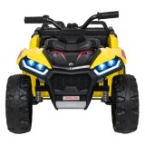 JOKO Elektrická Štvorkolka TX ATV 4x4, 6 kolesové, penové kolesá, kožené sedadlo, Lopatka, nosnosť 40kg, žlté