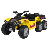 JOKO Elektrická Štvorkolka TX ATV 4x4, 6 kolesové, penové kolesá, kožené sedadlo, Lopatka, nosnosť 40kg, žlté