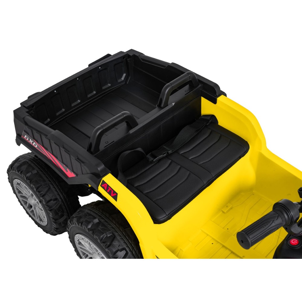 JOKO Elektrická Štvorkolka TX ATV 4x4, 6 kolesové, penové kolesá, kožené sedadlo, Lopatka, nosnosť 40kg, žlté