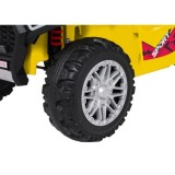 JOKO Elektrická Štvorkolka TX ATV 4x4, 6 kolesové, penové kolesá, kožené sedadlo, Lopatka, nosnosť 40kg, žlté
