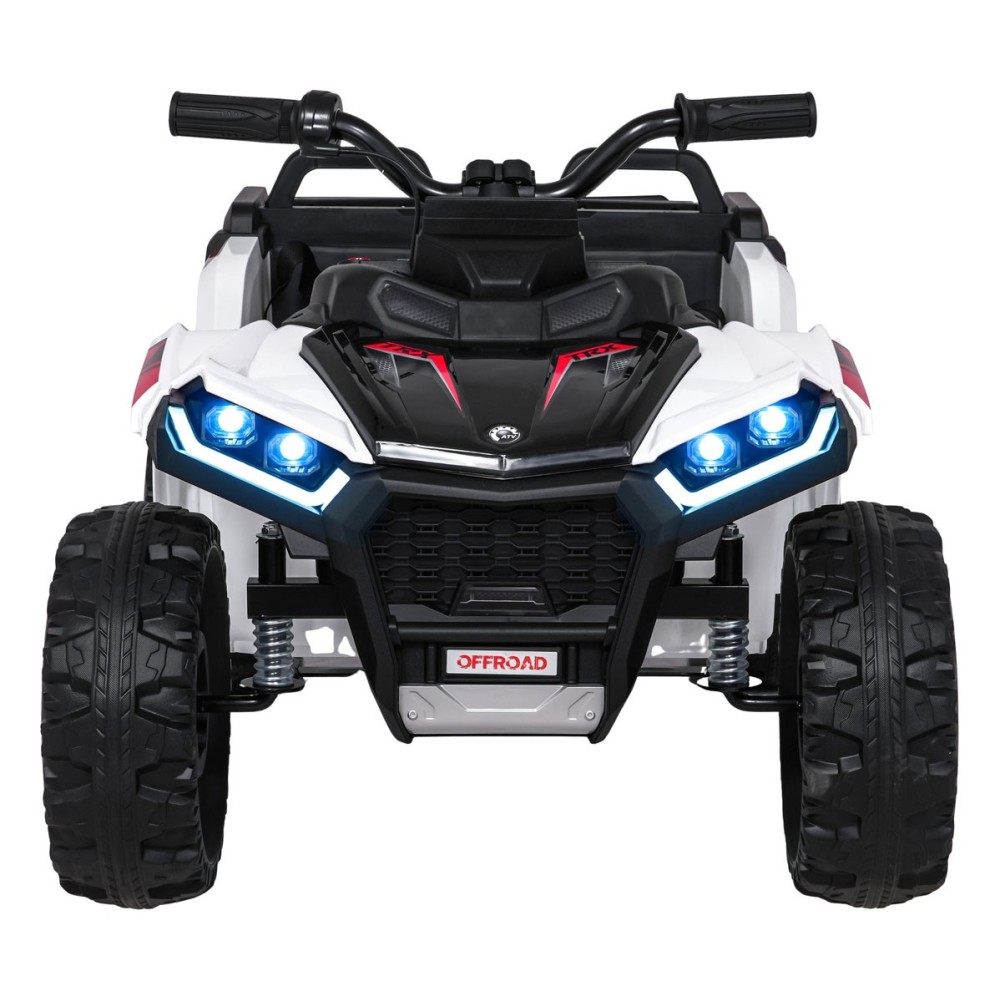JOKO Elektrická Štvorkolka TX ATV 4x4, 6 kolesové, penové kolesá, kožené sedadlo, Lopatka, nosnosť 40kg, biela