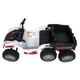 JOKO Elektrická Štvorkolka TX ATV 4x4, 6 kolesové, penové kolesá, kožené sedadlo, Lopatka, nosnosť 40kg, biela