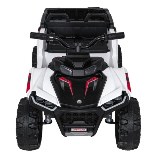 JOKO Elektrická Štvorkolka TX ATV 4x4, 6 kolesové, penové kolesá, kožené sedadlo, Lopatka, nosnosť 40kg, biela