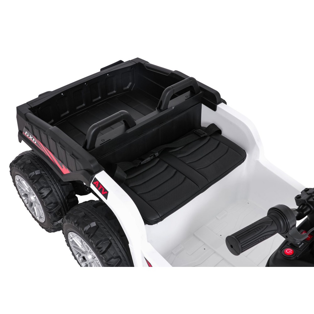 JOKO Elektrická Štvorkolka TX ATV 4x4, 6 kolesové, penové kolesá, kožené sedadlo, Lopatka, nosnosť 40kg, biela
