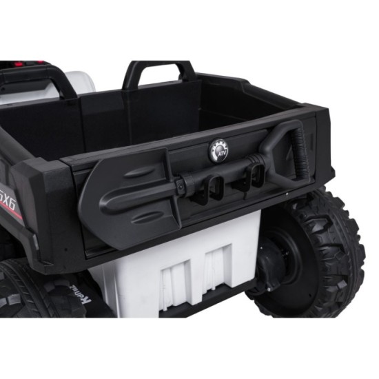 JOKO Elektrická Štvorkolka TX ATV 4x4, 6 kolesové, penové kolesá, kožené sedadlo, Lopatka, nosnosť 40kg, biela
