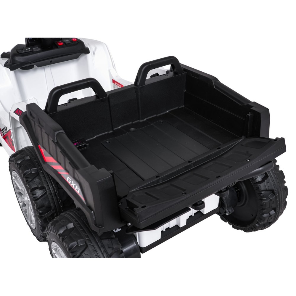 JOKO Elektrická Štvorkolka TX ATV 4x4, 6 kolesové, penové kolesá, kožené sedadlo, Lopatka, nosnosť 40kg, biela