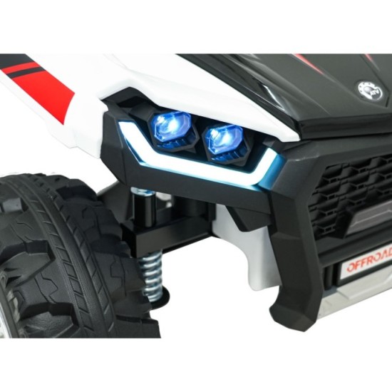 JOKO Elektrická Štvorkolka TX ATV 4x4, 6 kolesové, penové kolesá, kožené sedadlo, Lopatka, nosnosť 40kg, biela