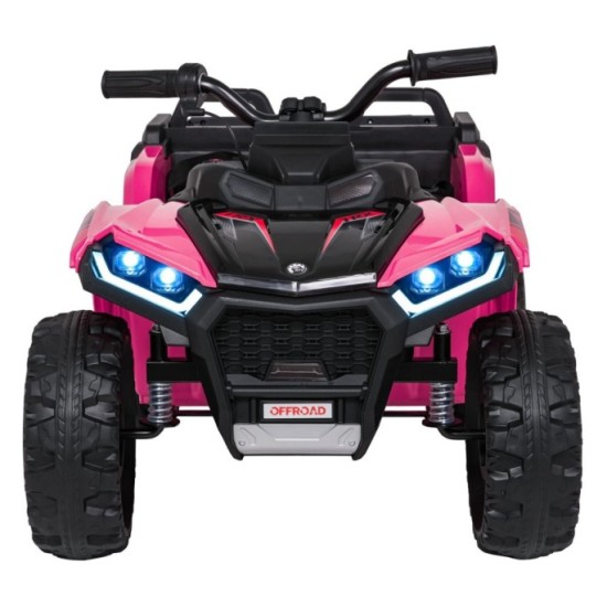 JOKO Elektrická Štvorkolka TX ATV 4x4, 6 kolesové, penové kolesá, kožené sedadlo, Lopatka, nosnosť 40kg, ružové