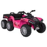 JOKO Elektrická Štvorkolka TX ATV 4x4, 6 kolesové, penové kolesá, kožené sedadlo, Lopatka, nosnosť 40kg, ružové