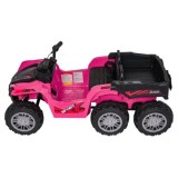 JOKO Elektrická Štvorkolka TX ATV 4x4, 6 kolesové, penové kolesá, kožené sedadlo, Lopatka, nosnosť 40kg, ružové
