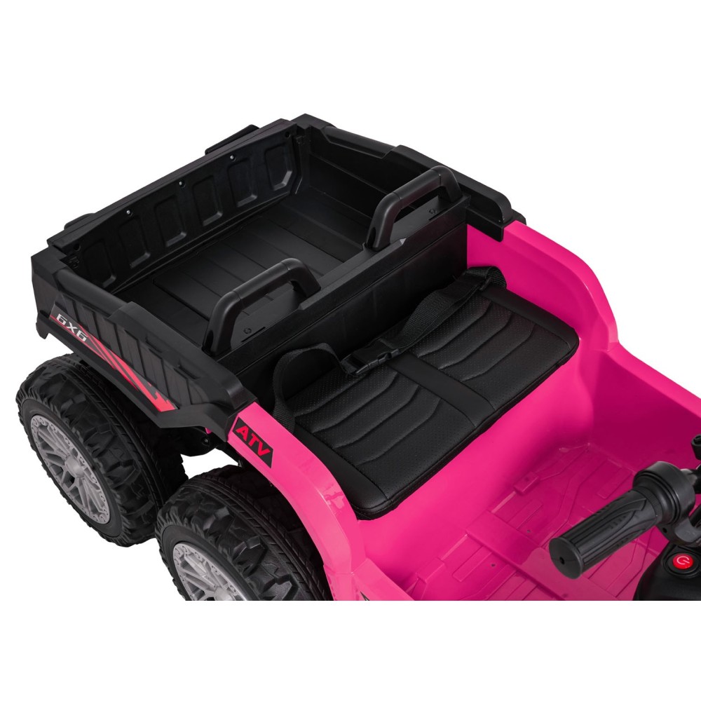 JOKO Elektrická Štvorkolka TX ATV 4x4, 6 kolesové, penové kolesá, kožené sedadlo, Lopatka, nosnosť 40kg, ružové