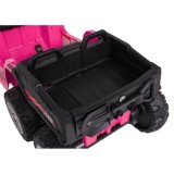 JOKO Elektrická Štvorkolka TX ATV 4x4, 6 kolesové, penové kolesá, kožené sedadlo, Lopatka, nosnosť 40kg, ružové