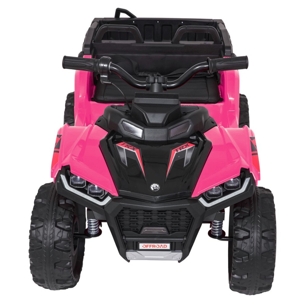 JOKO Elektrická Štvorkolka TX ATV 4x4, 6 kolesové, penové kolesá, kožené sedadlo, Lopatka, nosnosť 40kg, ružové