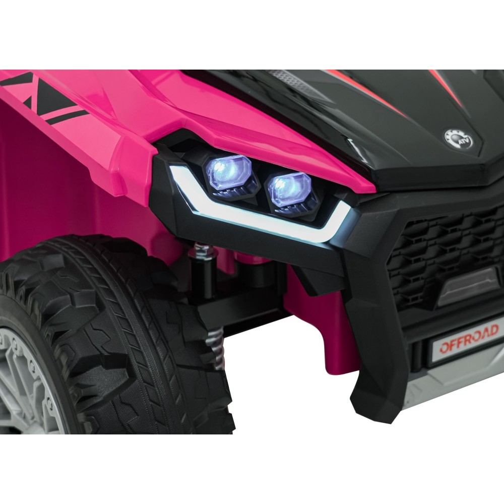JOKO Elektrická Štvorkolka TX ATV 4x4, 6 kolesové, penové kolesá, kožené sedadlo, Lopatka, nosnosť 40kg, ružové