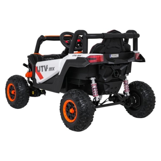 JOKO Elektrické Autíčko Buggy Madman UTV-MX 4x4, penové kolesá, kožené sedadlo, biela