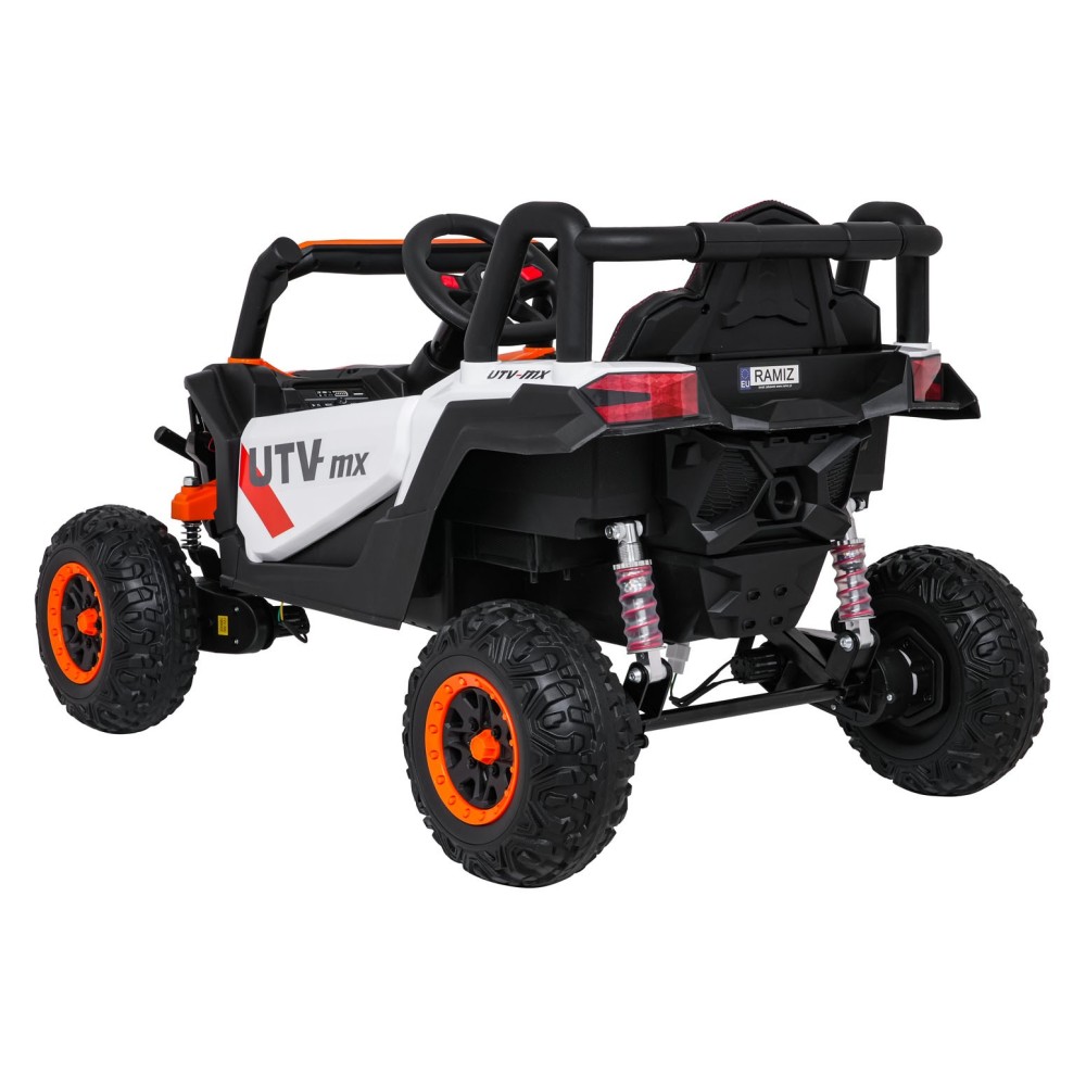 JOKO Elektrické Autíčko Buggy Madman UTV-MX 4x4, penové kolesá, kožené sedadlo, biela