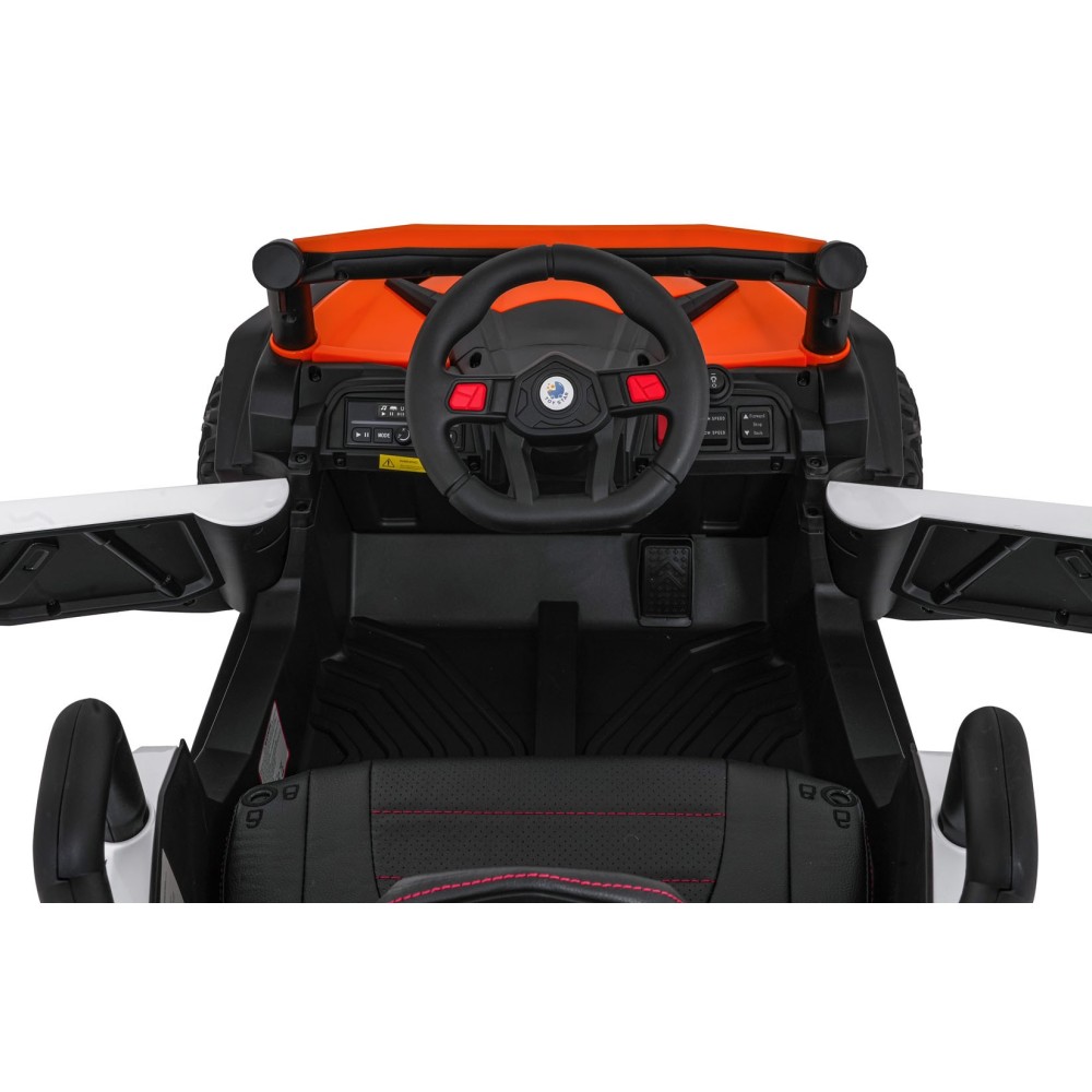 JOKO Elektrické Autíčko Buggy Madman UTV-MX 4x4, penové kolesá, kožené sedadlo, biela