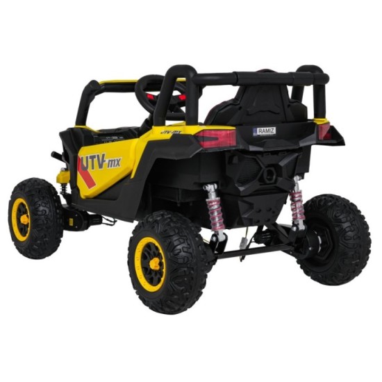 JOKO Elektrické Autíčko Buggy Madman UTV-MX 4x4, penové kolesá, kožené sedadlo, žlté