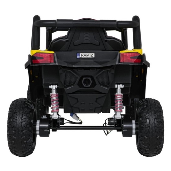JOKO Elektrické Autíčko Buggy Madman UTV-MX 4x4, penové kolesá, kožené sedadlo, žlté