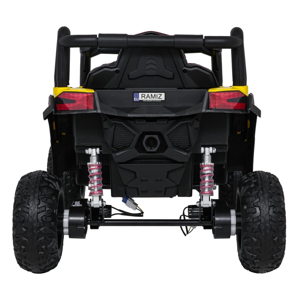 JOKO Elektrické Autíčko Buggy Madman UTV-MX 4x4, penové kolesá, kožené sedadlo, žlté