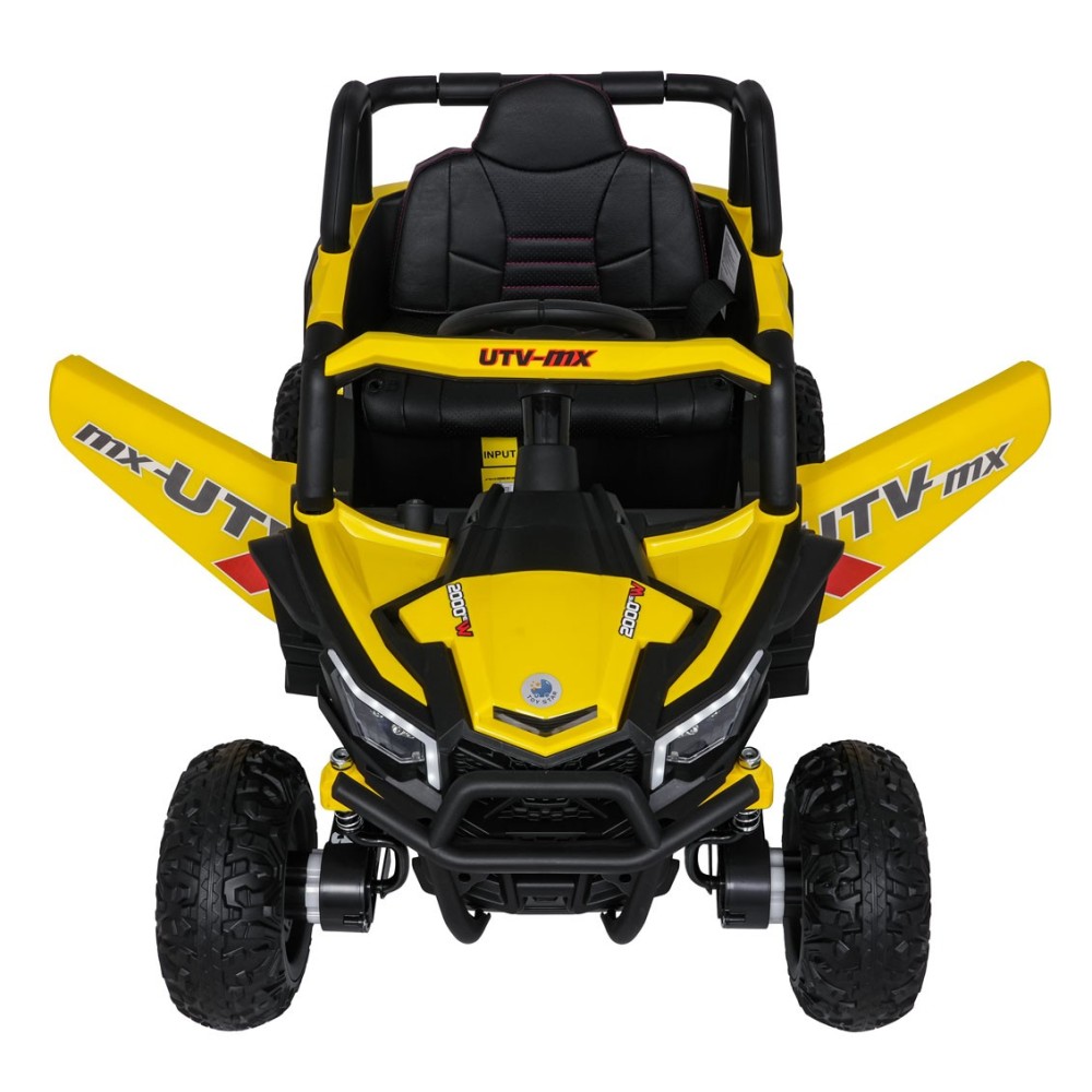 JOKO Elektrické Autíčko Buggy Madman UTV-MX 4x4, penové kolesá, kožené sedadlo, žlté