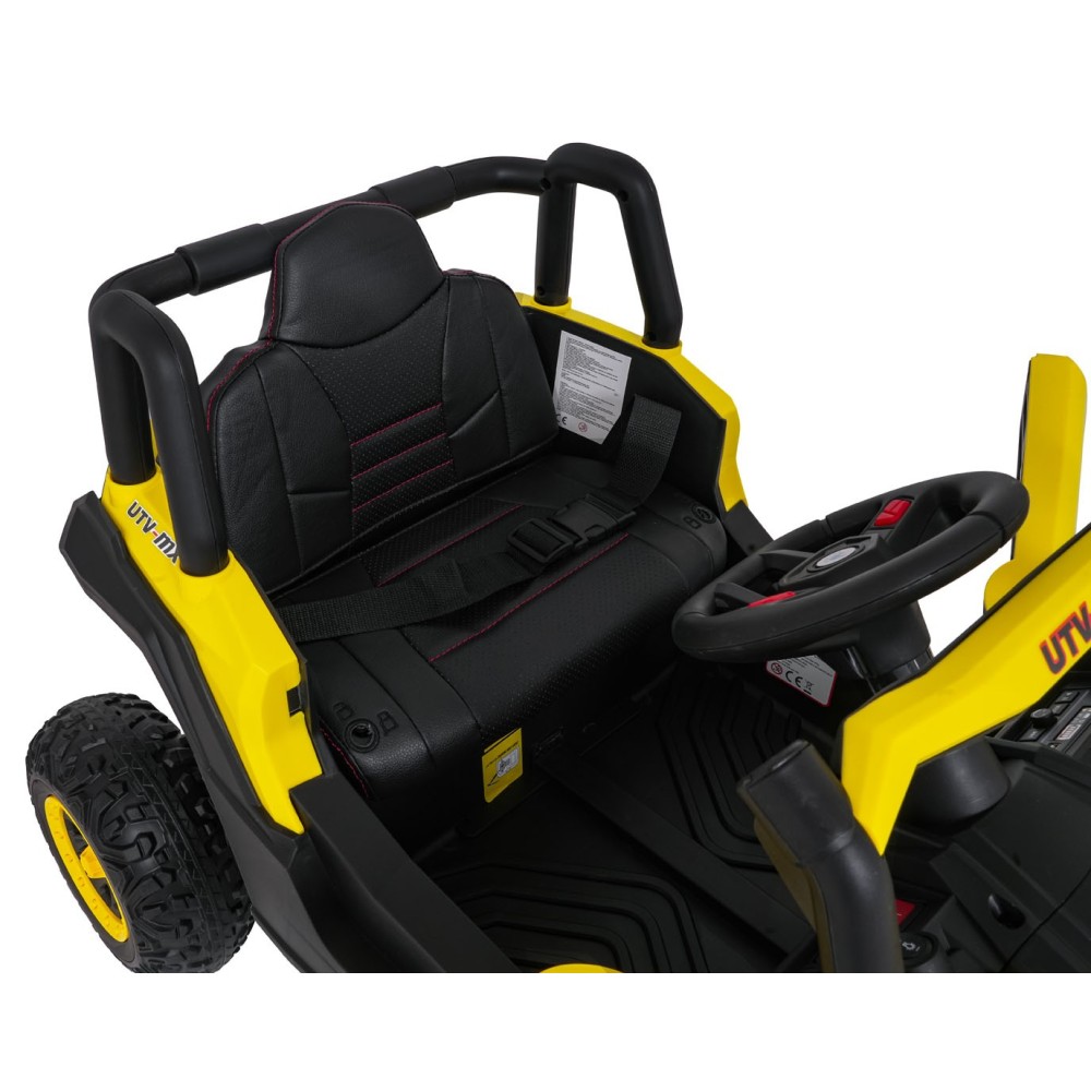 JOKO Elektrické Autíčko Buggy Madman UTV-MX 4x4, penové kolesá, kožené sedadlo, žlté