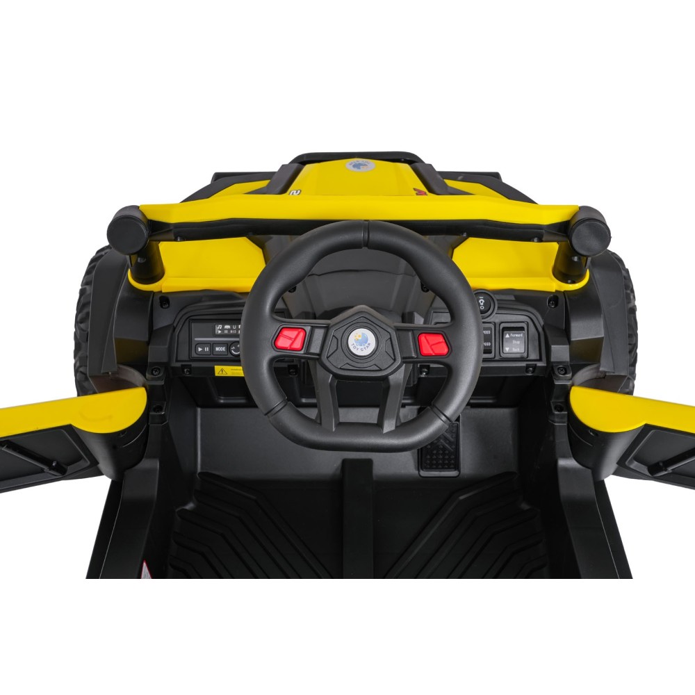 JOKO Elektrické Autíčko Buggy Madman UTV-MX 4x4, penové kolesá, kožené sedadlo, žlté