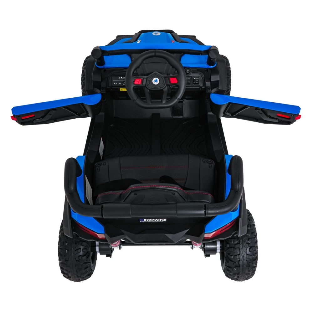 JOKO Elektrické Autíčko Buggy Madman UTV-MX 4x4, penové kolesá, kožené sedadlo, modré