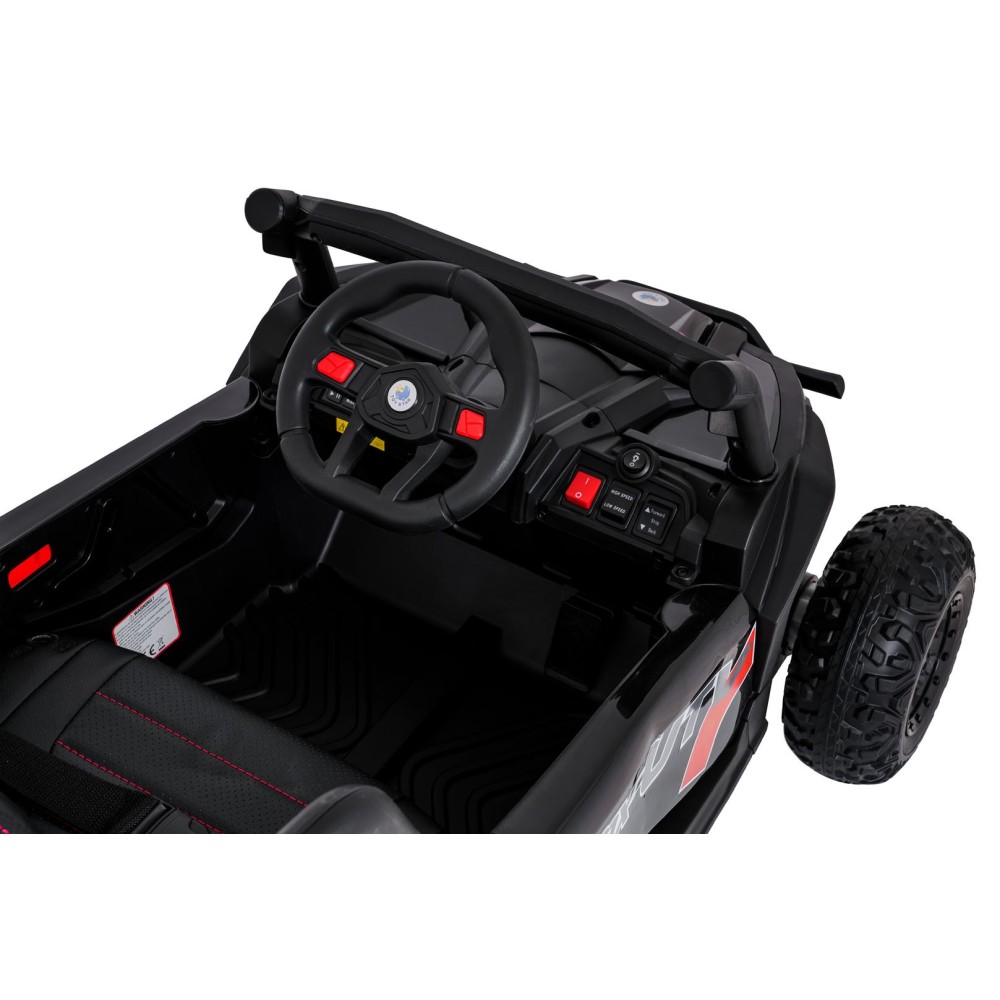 JOKO Elektrické Autíčko Buggy Madman UTV-MX 4x4, penové kolesá, kožené sedadlo, čierne