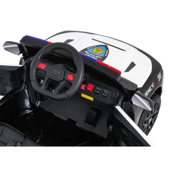 JOKO Elektrické autíčko Polícia 911 4x4, penové kolesá, kožené sedadlo,