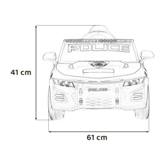 JOKO Elektrické autíčko Polícia 911 4x4, penové kolesá, kožené sedadlo,
