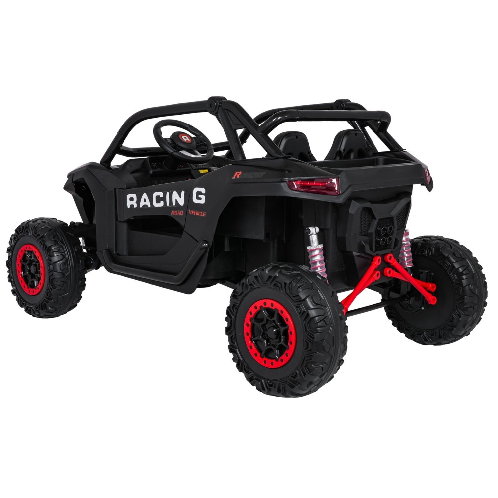 JOKO Elektrické autíčko Buggy RACING Road 2000 4x4, 4x120W, 24V, kožené sedadlo, penové kolesá, čierne