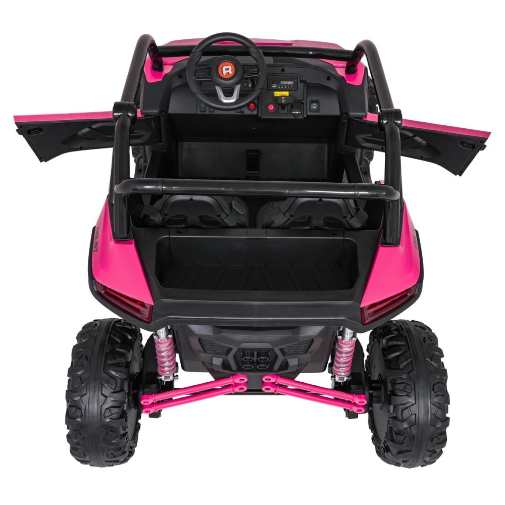 JOKO Elektrické autíčko Buggy RACING Road 2000 4x4, 4x120W, 24V, kožené sedadlo, penové kolesá, ružové