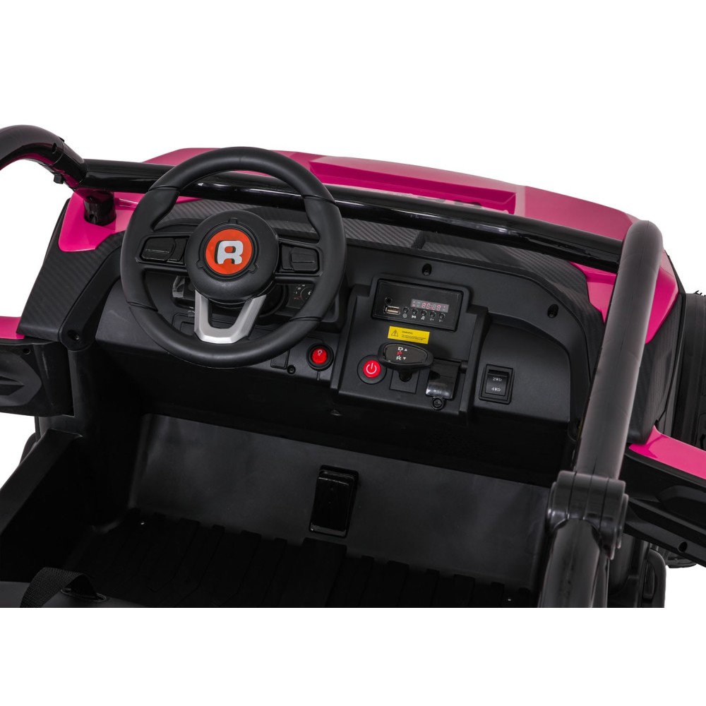 JOKO Elektrické autíčko Buggy RACING Road 2000 4x4, 4x120W, 24V, kožené sedadlo, penové kolesá, ružové