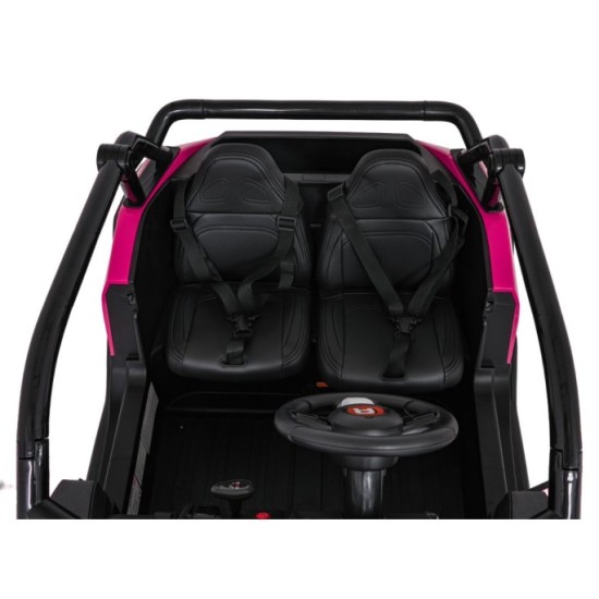 JOKO Elektrické autíčko Buggy RACING Road 2000 4x4, 4x120W, 24V, kožené sedadlo, penové kolesá, ružové