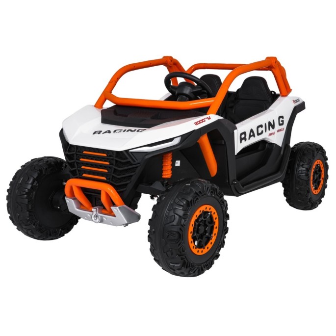 JOKO Elektrické autíčko Buggy RACING Road 2000 4x4, 4x120W, 24V, kožené sedadlo, penové kolesá, biele