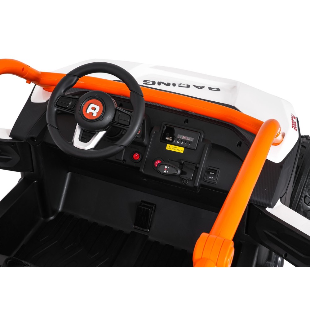 JOKO Elektrické autíčko Buggy RACING Road 2000 4x4, 4x120W, 24V, kožené sedadlo, penové kolesá, biele