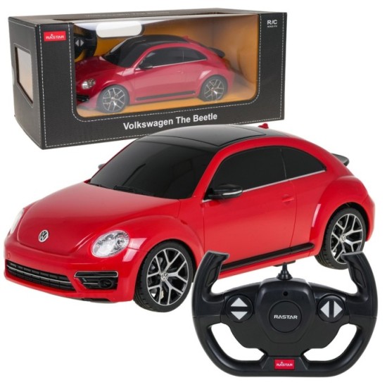 Rastar RC Auto Volkswagen Beetle 1:14 na diaľkové ovládanie + Led Svetlá, červené
