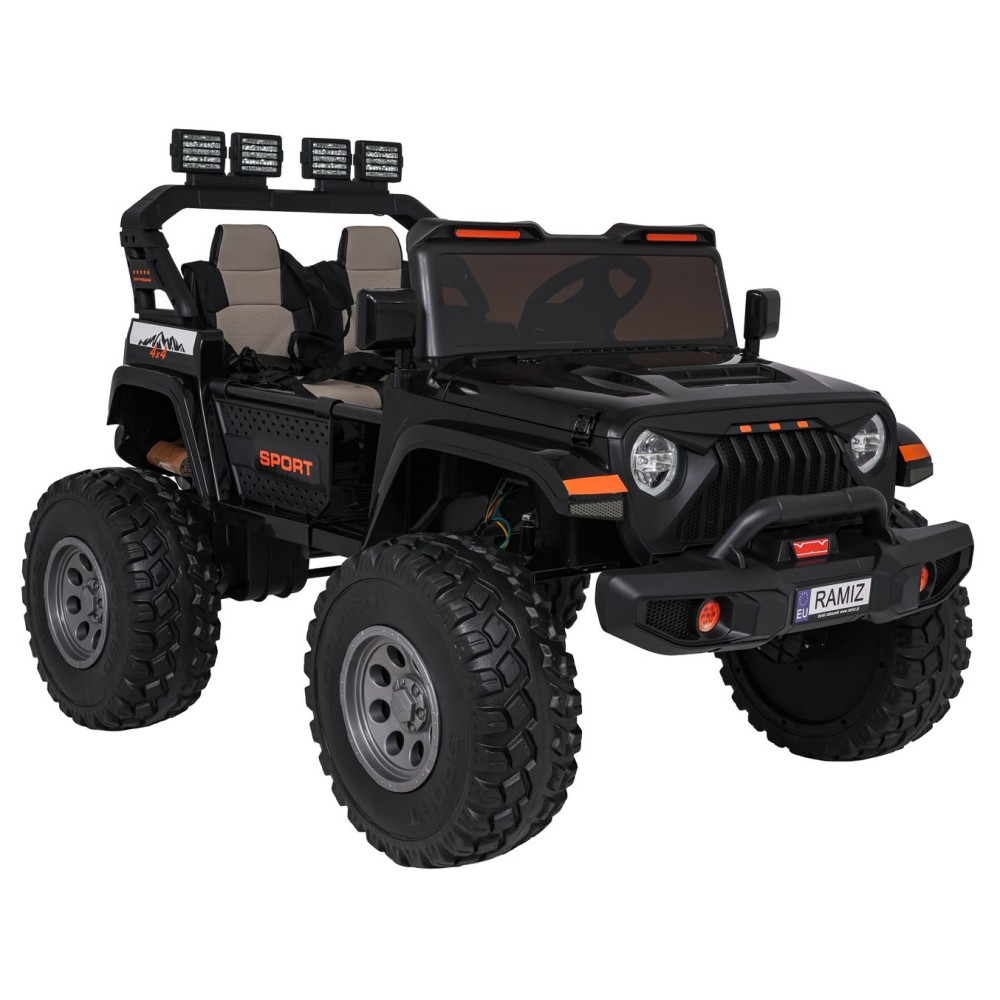 JOKO Elektrické autíčko Extreme Sport 4x4 280W,24V, zmena veľkosti autíčka od 114cm do 128cm, Dvojmiestne Kožené sedadlo, Penové